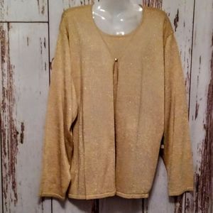 Sag Harbor Woman Sweater gold 2x NEW